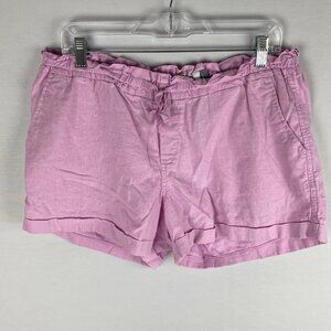Old Navy Shorts Womens Pink Ruffle Waistline Cuffed Hems Pretty Cute L